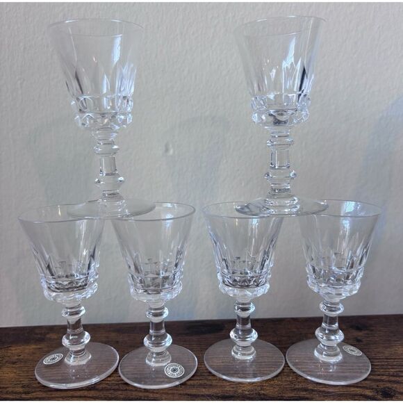 VAL ST LAMBERT Esneux Clear crystal Shot/ Port Wine Glasses Set of 6 / New - Picture 3 of 9